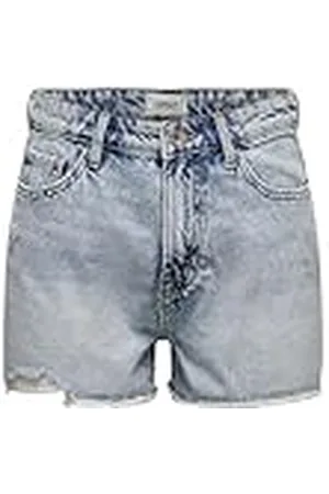 ONLY Onlfine HW Reg DST Raw Pantalones Cortos Dnm Anabox, , S para Mujer