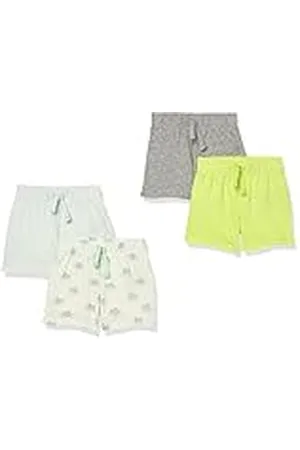 Amazon Pantalones Cortos de algodón sin Cordones Unisex Bebés, Pack de 4, , 0-3 Meses