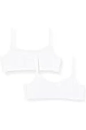 Schiesser 2 Pack Unterwäsche Bustier mit Spaghettiträger-95/5 Organic Cotton Bio Baumwolle-Größe 140 bis 176 Corsé, Opaco, Blanco_173525, 12 años (Pack de 2) para Niñas