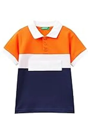 Benetton Maglia Polo M/M 3088g300n Camisa, Naranja, 110 cm para Niños