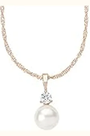 Amor Collar con colgante Collar de señora de plata de ley 925, con sintetizador de circonitas cúbicas, con cuenta de cera, 45 cm, color rosa, Se entrega en caja de regalo de joyería