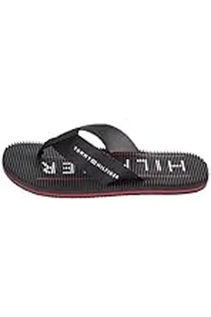 Tommy Hilfiger Hombre Chancletas Massage Footbed Beach Sandal Chanclas, (Black), 40 EU