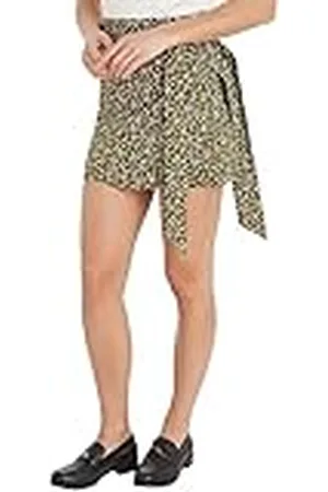 Tommy Hilfiger Mujer Falda Feather Print Minifalda, Multicolor (Feather Print/ Putting Green), 36