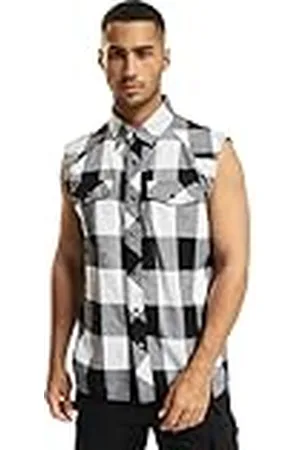 Brandit Check Shirt Sleeveless, color: white/blac, size: M