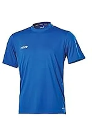 Mitre Camero Camiseta de fútbol de manga corta juvenil, ropa deportiva de equipo, camiseta de gimnasio transpirable, talla L juvenil, azul