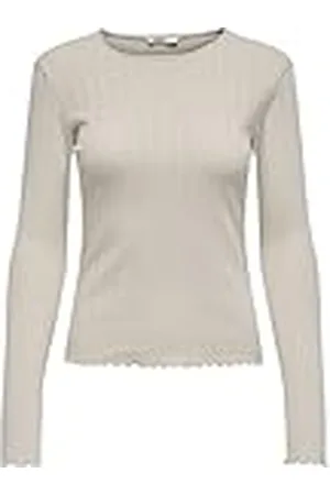 ONLY Onlcarlotta L/S Top Jrs Camiseta de Manga Larga, Piedra Pumice, S para Mujer