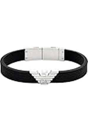 Emporio Armani Eine Grösse - Pulsera de silicona plateada para hombre, EGS3168040, silicona, sin piedras preciosas, Eine Grösse, Silicona, No es una piedra preciosa