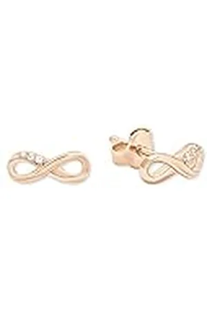QS by s.Oliver Pendientes de plata de ley 925 pendientes de las señoras, con zirconia cúbica sinte., 0,4 cm, de color rosa, Infinito, Viene en caja de regalo de joyería