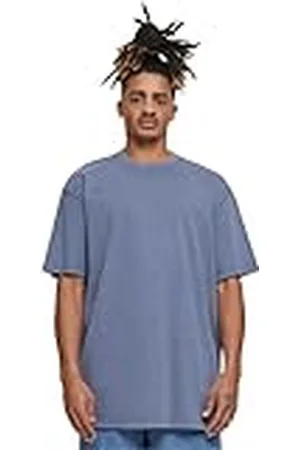 Build Your Brand By189-acid Washed Heavy Oversize tee Camiseta, Color Azul Vintage, XS Hombres