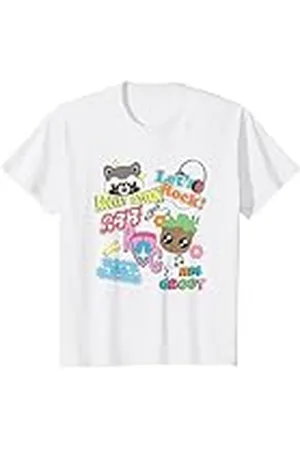 Marvel Niños Guardians of the Galaxy Rocket And Groot Stickers Camiseta