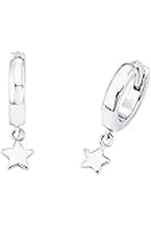QS by s.Oliver Creoles de Ley 925 Joyas de Oreja para Niñas, 1.6 cm, , Viene en Caja de Regalo de joyería