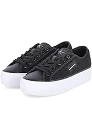 Calvin Klein Jeans Bold Vulc FLATF Low T ML FAD YW0YW01447, Zapatilla Vulcanizada Mujer, Negro (Black/Bright White), 37 EU