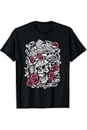 Guns N´Roses Camiseta oficial con diseño de calaveras rosas rosas Camiseta
