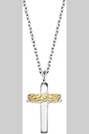 Engelsrufer Collar de mujer de plata de ley y cruz con colgante de alas bicolor en plata y oro – en tres longitudes ajustable – Longitud: 44 cm, 40 cm, Plata esterlina, No es una piedra preciosa