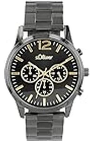 QS by s.Oliver Reloj de Pulsera Cronógrafo analógico para Hombre, con Brazalete de Acero Inoxidable, , 3 Bar Resistente al Agua, Viene en Caja de Regalo, 2038384