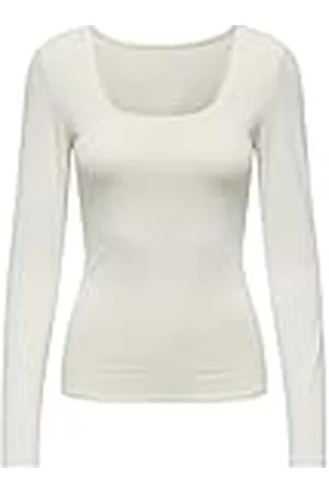 ONLY Onlea L/S Deep Neck Top Jrs Camiseta de Manga Larga, , S para Mujer