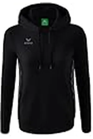 Erima Mujer Essential Team Sudadera con capucha, negro, 34