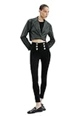 Koton Leggings Pants Button Detail High Rise Rayon Fabric, , XL De Las Mujeres