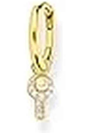 Thomas Sabo Pendientes de Aro Simple con Colgante de Llave en Plata Chapada en Oro CR701-414-14