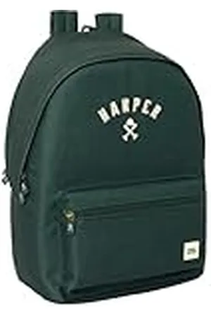 Safta HARPER & NEYER GREEN - Mochila para Portátil 15.6" y USB, Ideal para Jóvenes de Diferentes Edades, Tejido Reciclado, Cómoda y Versátil, Calidad y Resistencia, 31x18x44 cm