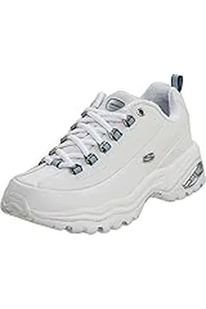 Skechers Mujeres 1728wnv Bajos & Medios Cordon Zapatos para Caminar, White/Blue, Talla 7