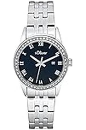 QS by s.Oliver Reloj de pulsera señoras reloj de cuarzo analógico, con brazalete de acero inoxidable, , 5 bar resistente al agua, viene en caja de regalo reloj