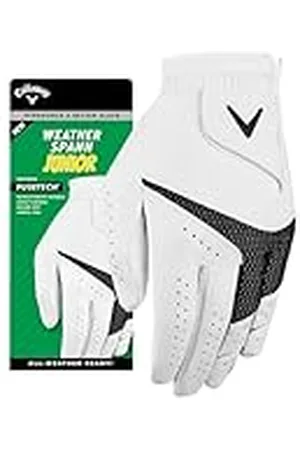 Callaway Golf Weather Spann Junior - Guante para niños (usado en la mano derecha, grande, blanco)