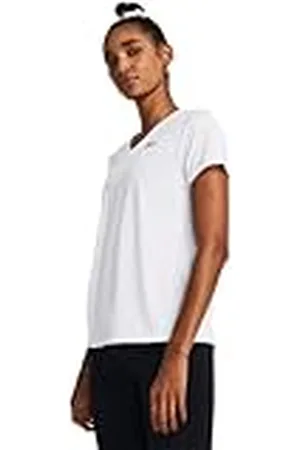 Under Armour Tech SSV Solid Camiseta de manga corta para mujer con cuello de pico, ligera camiseta de deporte, color /negro