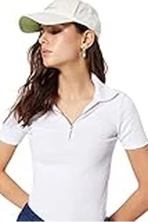 Trendyol Blusa de Punto básica de Cuello Polo Ajustada para Mujer Camisa, , S
