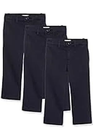 Amazon Pantalones Chinos de Uniforme de Corte Recto y Frente Plano Niño, Pack de 3, , 6 años
