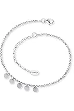 Engelsrufer Tobillera para mujer con perlas o circonitas, de ley 925 rodiada o acero inoxidable, longitud ajustable, sin níquel, apta para alérgicos, Länge 22 + 5 cm, Acero inoxidable, No es una