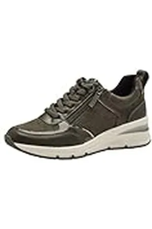 Tamaris Zapatillas Veganas para Mujer, Oliva Combinado, 41 EU