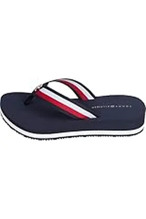 Tommy Hilfiger Chanclas Mujer Wedges Sandalias, Azul (Space Blue), 36