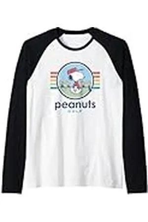Peanuts Columpio de golf vintage de Snoopy Woodstock de verano retro Camiseta Manga Raglan