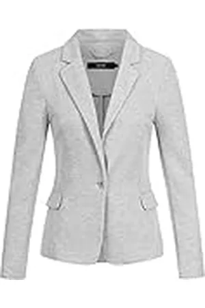 VERO MODA Vmjulia LS Blazer Dnm Noos, Chaqueta de Traje Mujer, Gris (Light Grey Melange Light Melange), 42