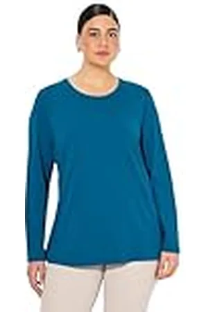 Ulla Popken Basic-Shirt, Rundhalsausschnitt, Slim, Baumwolle Camiseta, , 54-56 para Mujer