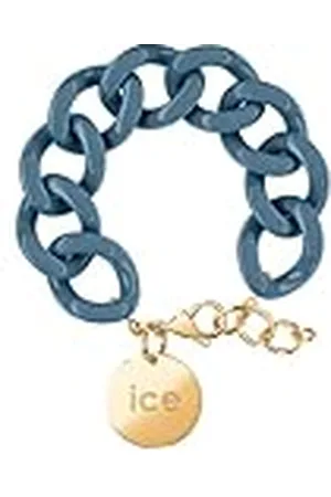 Ice-Watch ICE Jewellery, Chain bracelet, Blue horizon, Gold, Pulsera de malla azul XL para mujer con medalla de oro (020919)