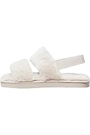 Calvin Klein Zapatillas para estar en casa Slipper Mujer Home Velcro Flur Calentitas, Multicolor (Triple Eggshell), 38