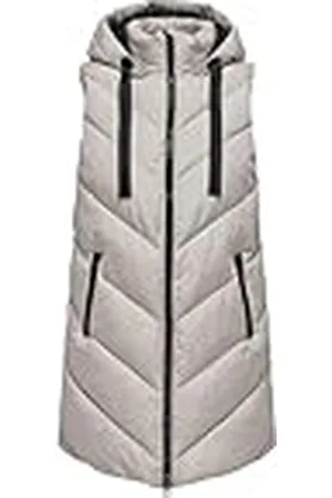 JDY Chaleco de Invierno Skyler para Mujer, Chaqueta Acolchada Larga sin Mangas, Básica con Capucha y Cierre, Color: , Talla:M
