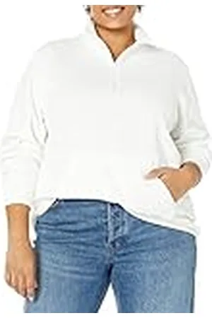 Amazon Top de Felpa de Manga Larga y Cremallera de un Cuarto (Disponible en Tallas Grandes) Mujer, , 5XL Grande