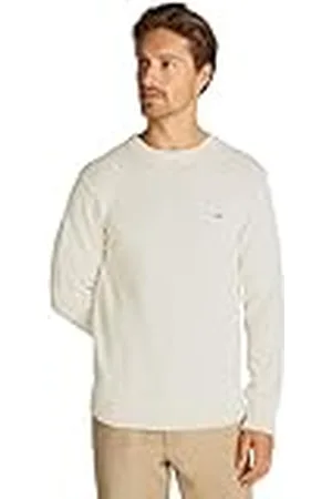 Tommy Hilfiger Jersey Hombre Chunky Cotton Crew Neck Jersey de punto, Marfil (Ivory Petal), XL