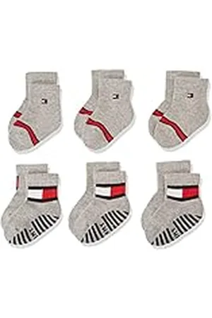 Tommy Hilfiger Crew Sock, (Grey), 23 (Pack de 6) Unisex Bebé