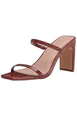 THE DROP Avery Sandalia de tacón alto con dos correas y puntera cuadrada para Mujer, ., 44 EU