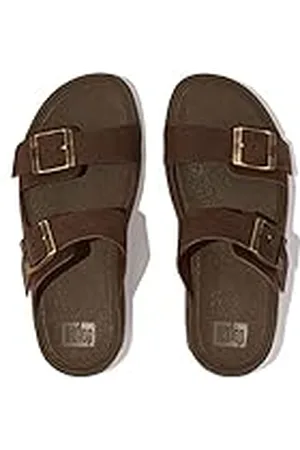 FitFlop Gogh Moc Mens Buckle Leather Slides, Sandalias deslizantes Hombre, , 47 EU