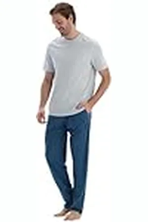 Dagi Cotton Modal Knitted Two Pants with Pockets and Laces Pajama Bottom, Gris índigo, M Hombres