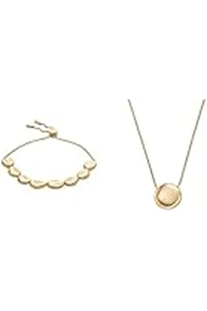 Skagen Pulsera y Collar Mujer Kariana, acero Inoxidable tono dorado, Set