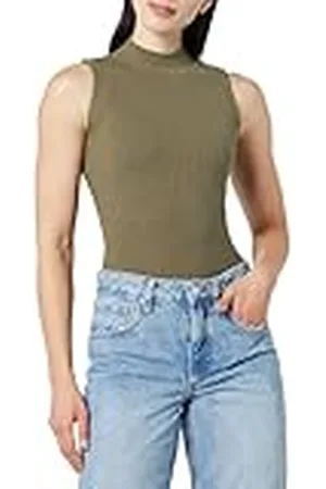 THE DROP Karolina Sleeveless Ribbed Mock-Neck Sweater Camisetas de Moda, , XXS