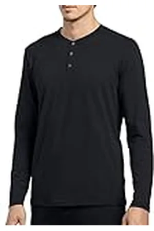Womo Homewear Serafino Manga Larga Camiseta, S/XXL para Hombre