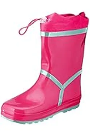 Playshoes Botas de Goma Forradas, Botas de lluvia Unisex niños, Rosa/Turquesa, 25 EU