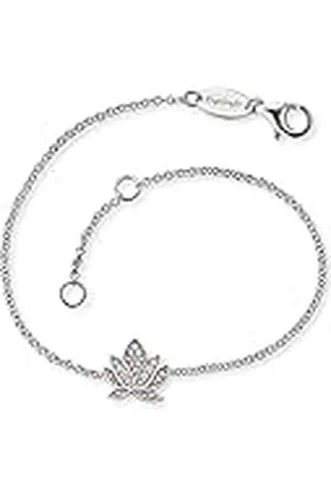Engelsrufer Pulsera de mujer de plata 925 con flor de loto y circonita blanca ERB-LILLOTUS-ZI, 1, Plata de ley, Cubic Zirconia